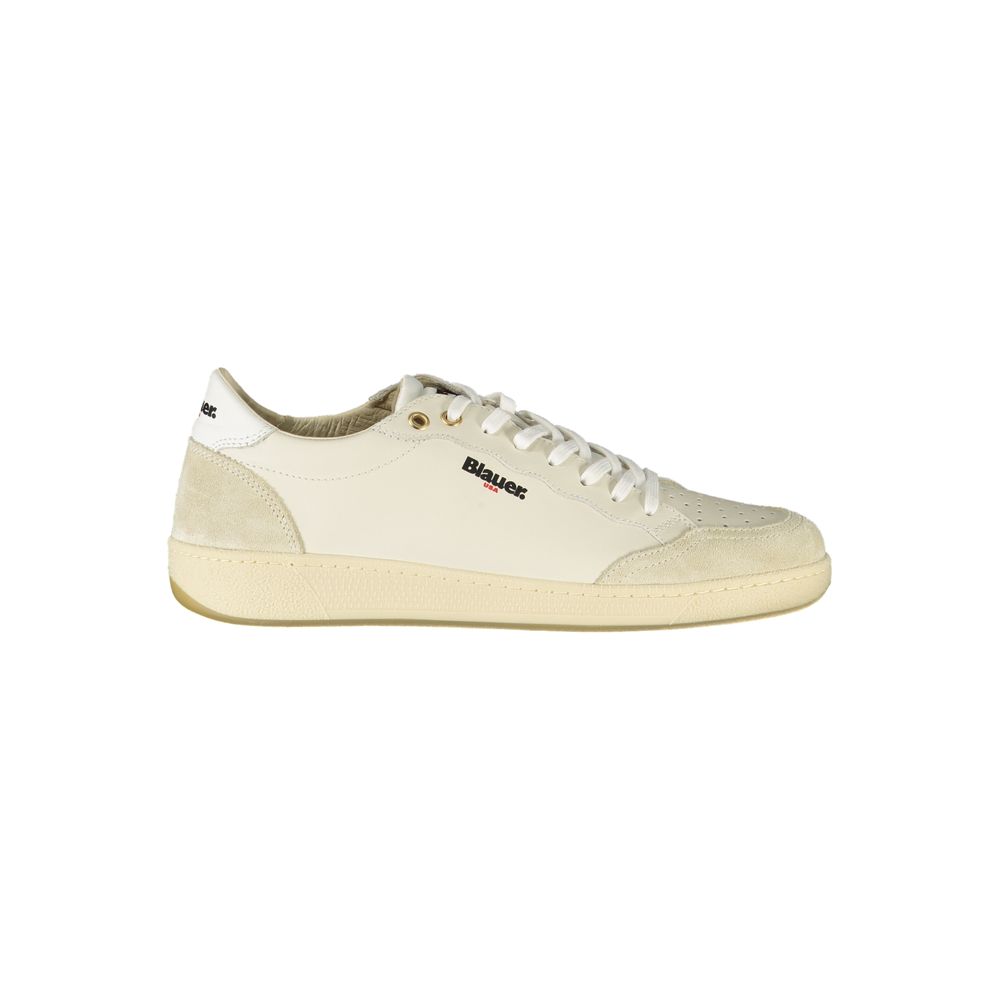 Weiße Herren-Sneaker aus Kunstleder von Blauer