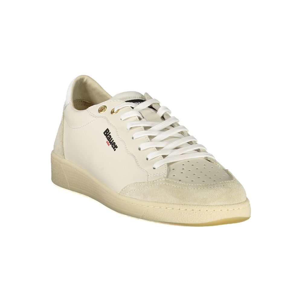 Weiße Herren-Sneaker aus Kunstleder von Blauer