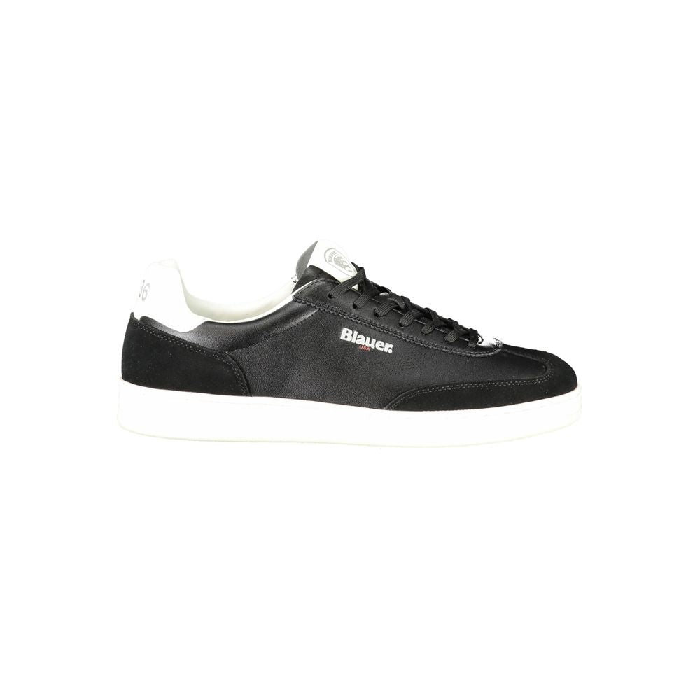 Schwarzer Sneaker für Herren aus Synthetik-Leder