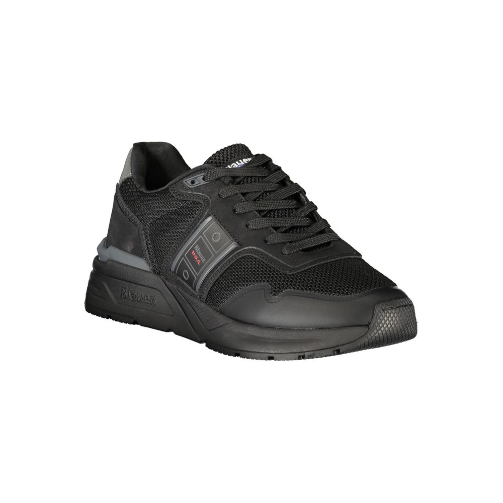 Schwarze Herren-Sneaker aus Synthetik mit Logo-Detail
