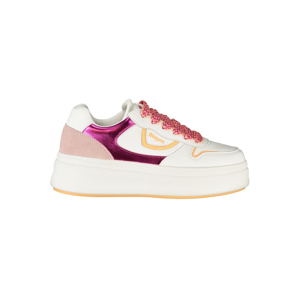 White Leather & Synthetic Women’s Sneaker by BLAUER