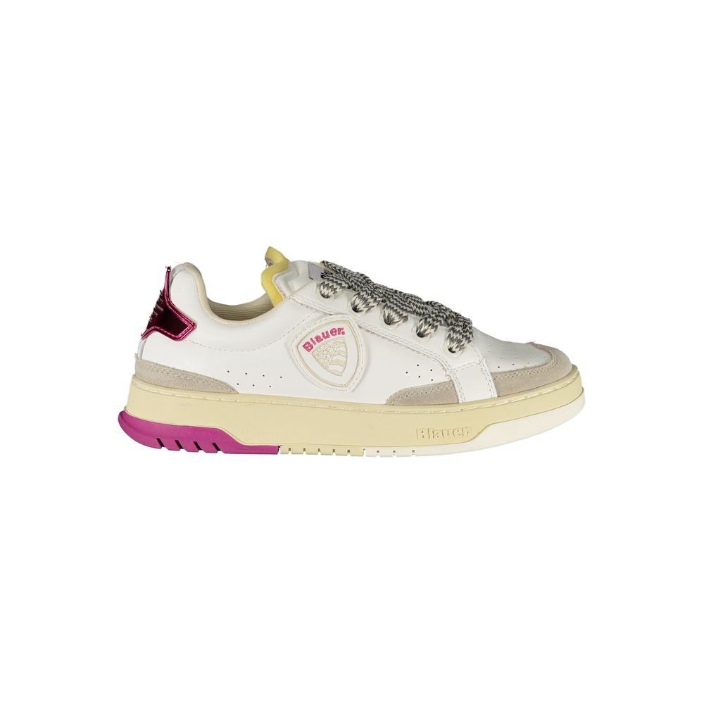 Weißer Kunstleder-Sneaker für Damen mit Logo-Detail