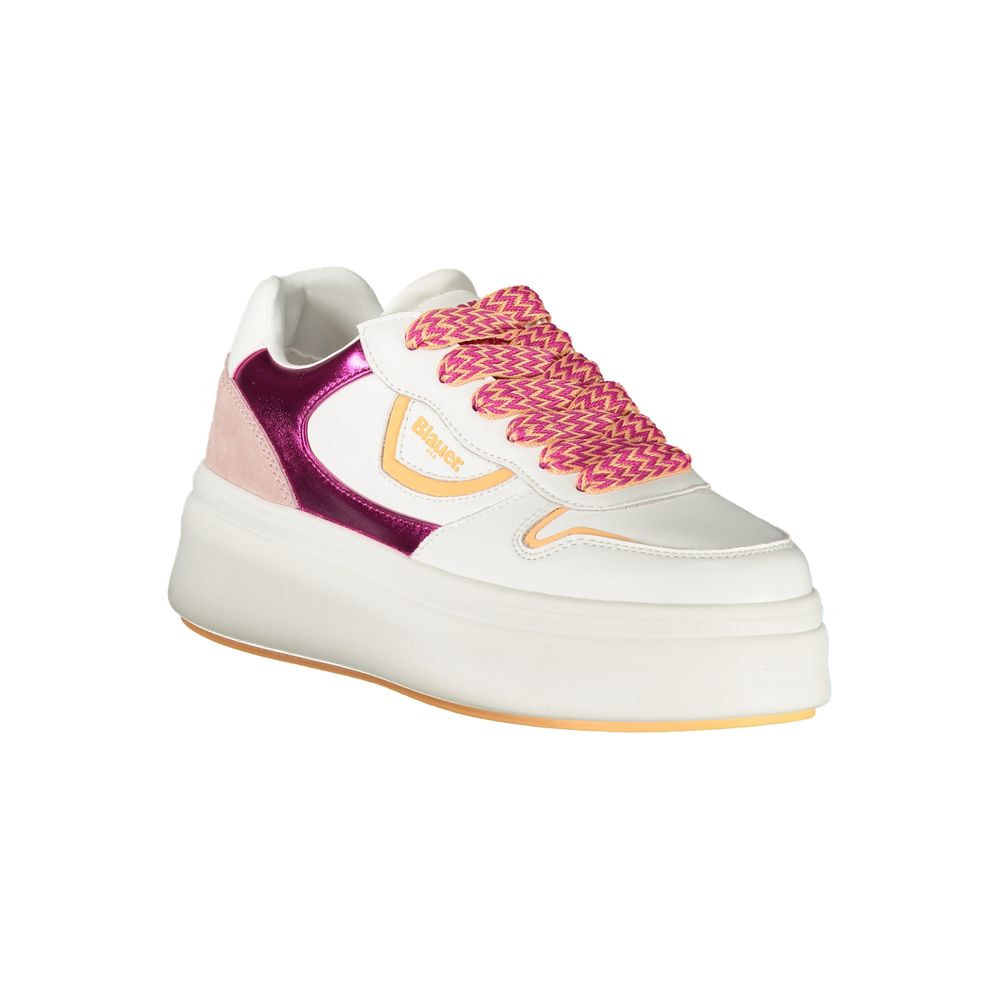 White Leather & Synthetic Women’s Sneaker by BLAUER
