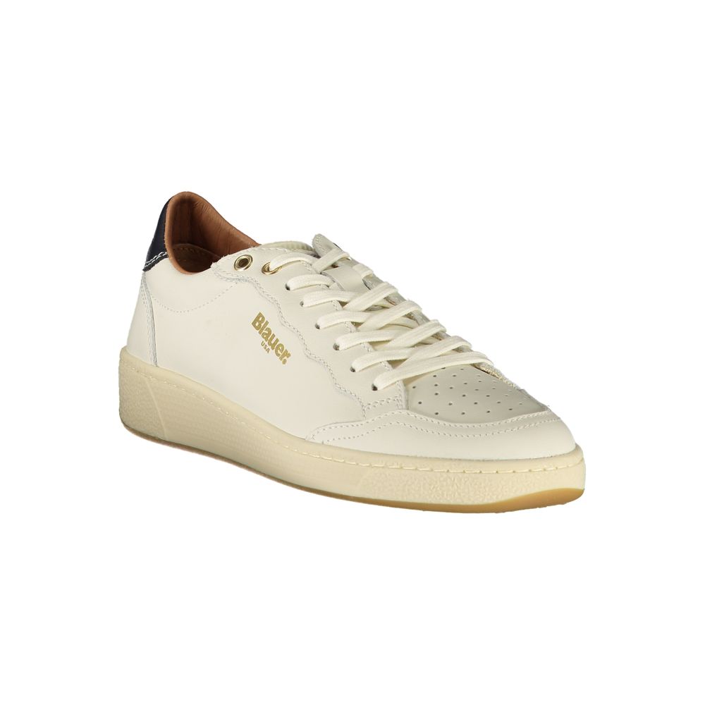 White Leather Sneaker with Removable Footbed