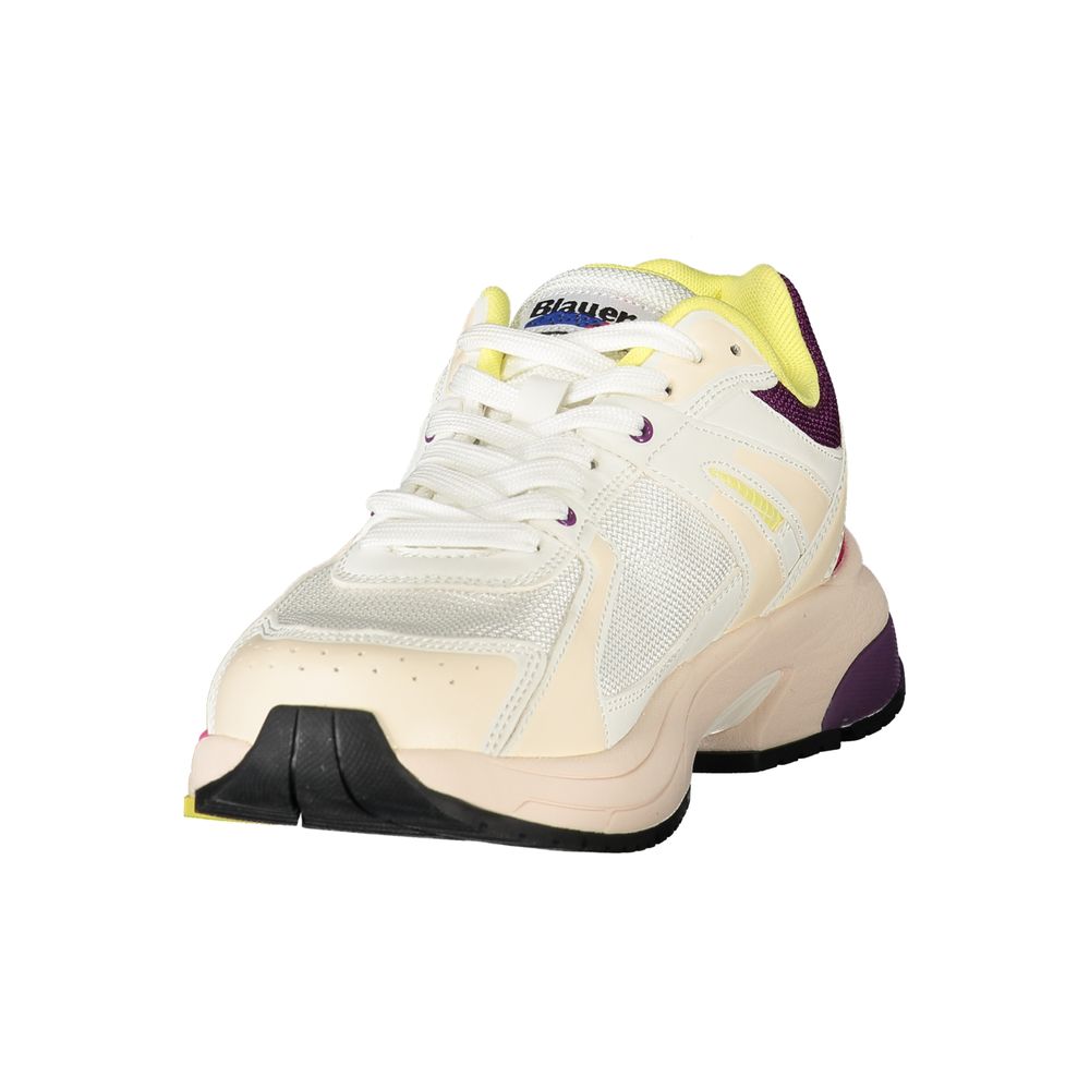 Weißer Damen-Sneaker aus Synthetik mit Wechselfußbett
