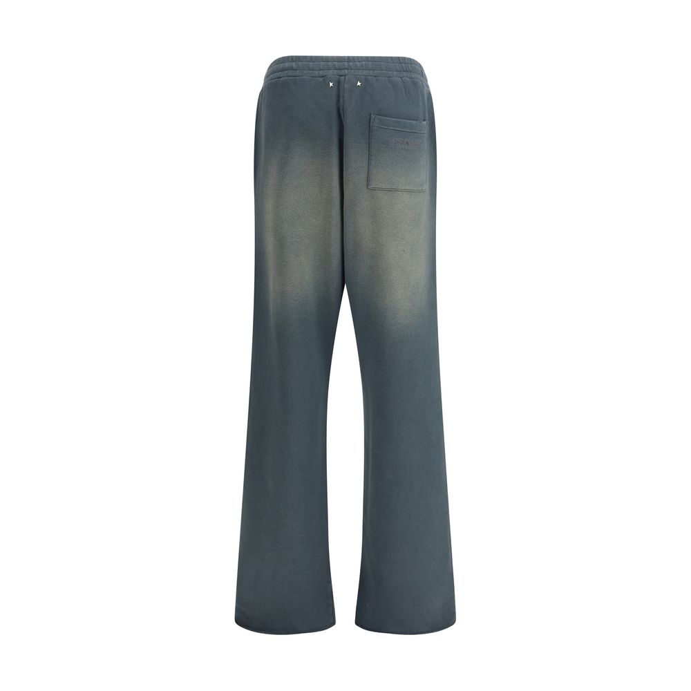 Blaue Baumwoll-Jogginghose mit Schattierungsdesign