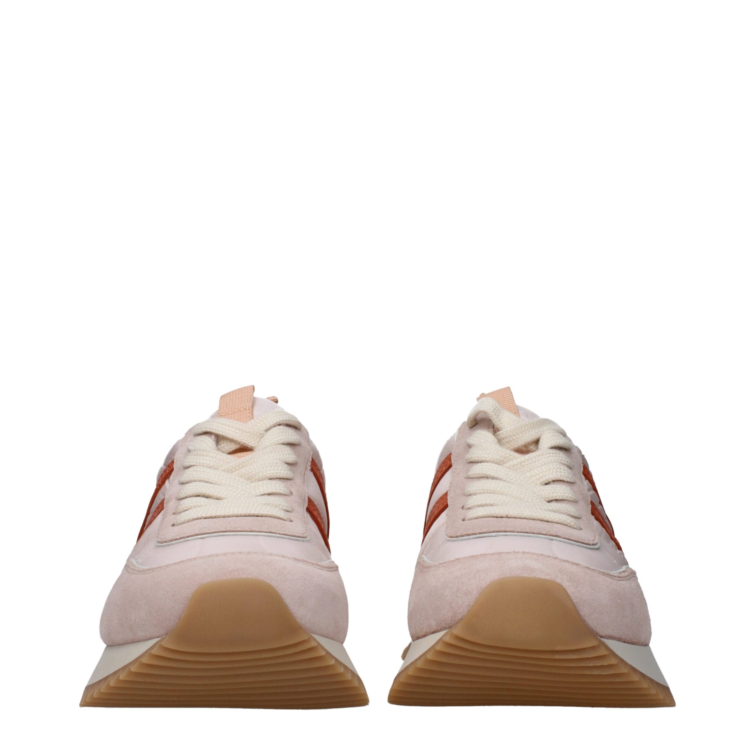 Pink Synthetic Sneakers with Logo by Moncler