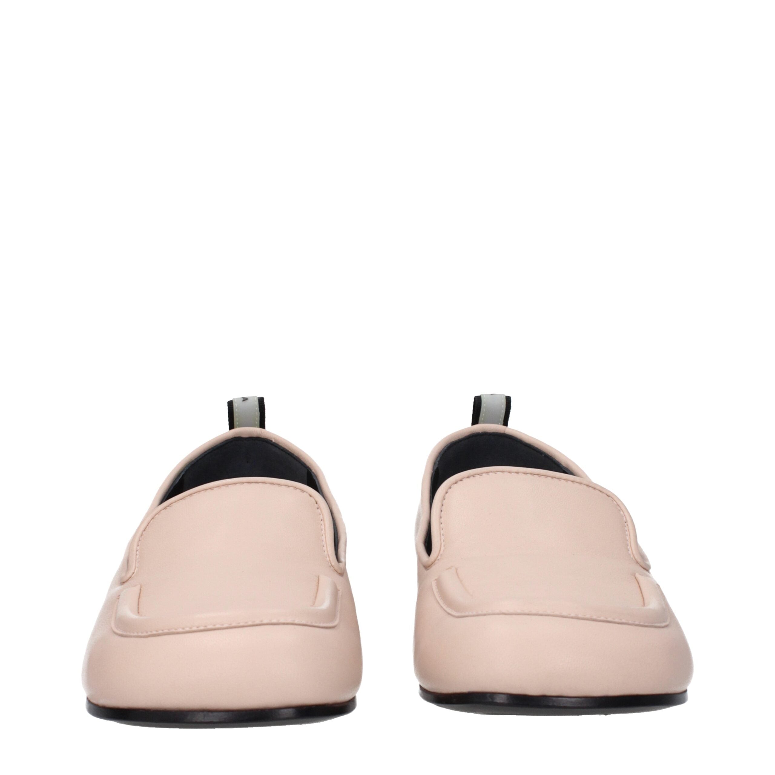 Rosa Lederloafers mit Logo an der Rückseite