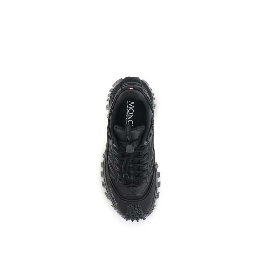 Moncler Schwarze Kalbsleder Bos Taurus Athletic-Sneaker
