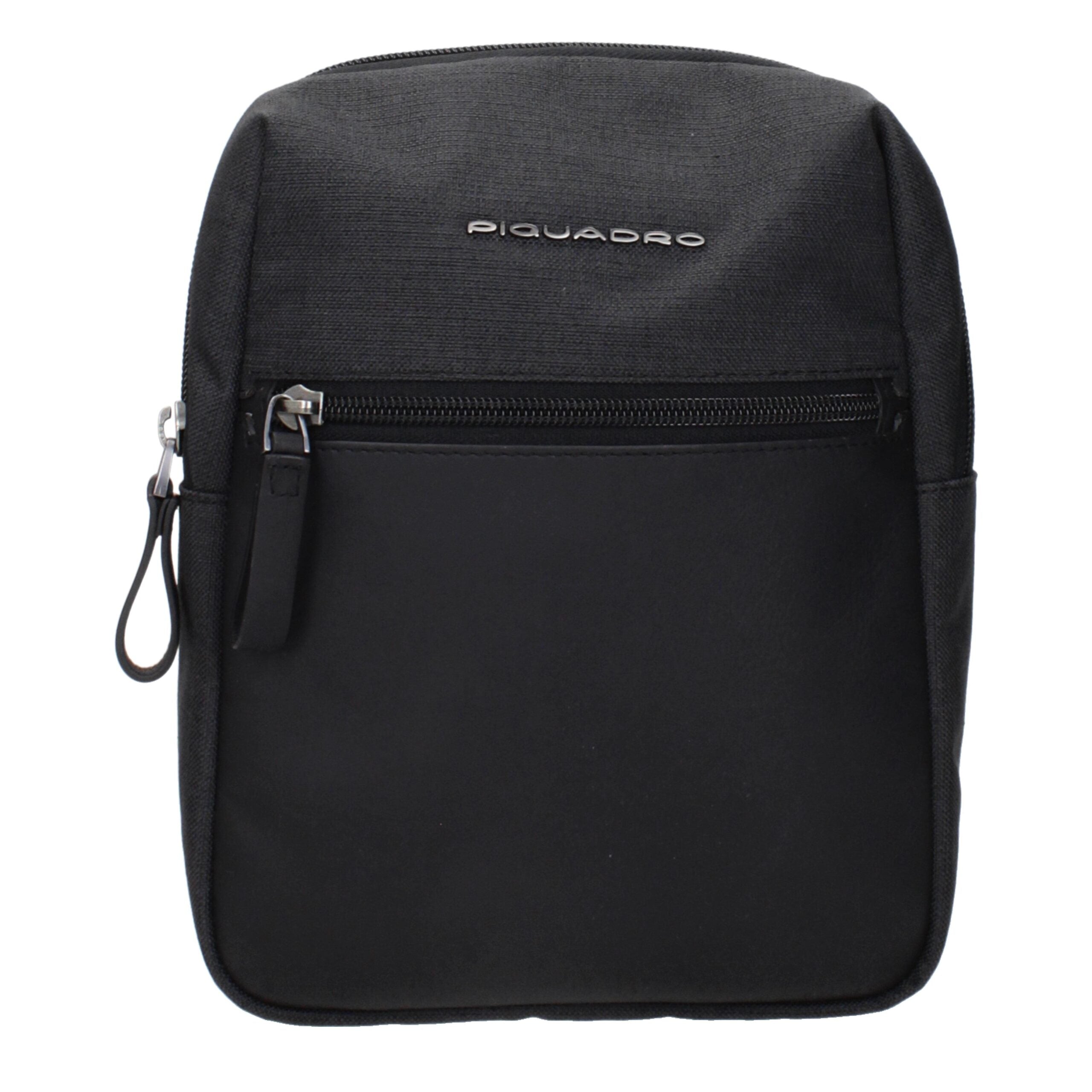 Schwarze Crossbody-Tasche aus Synthetik mit verstellbarem Riemen
