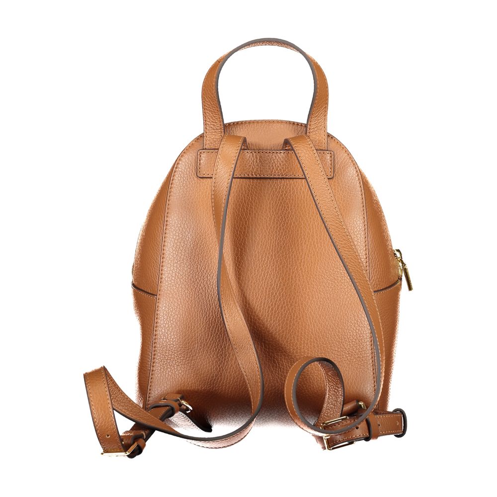 Marrone Leather Backpack with Print by COCCINELLE