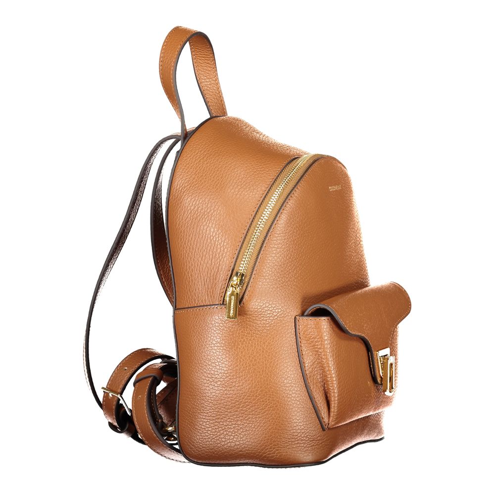 Marrone Leather Backpack with Print by COCCINELLE