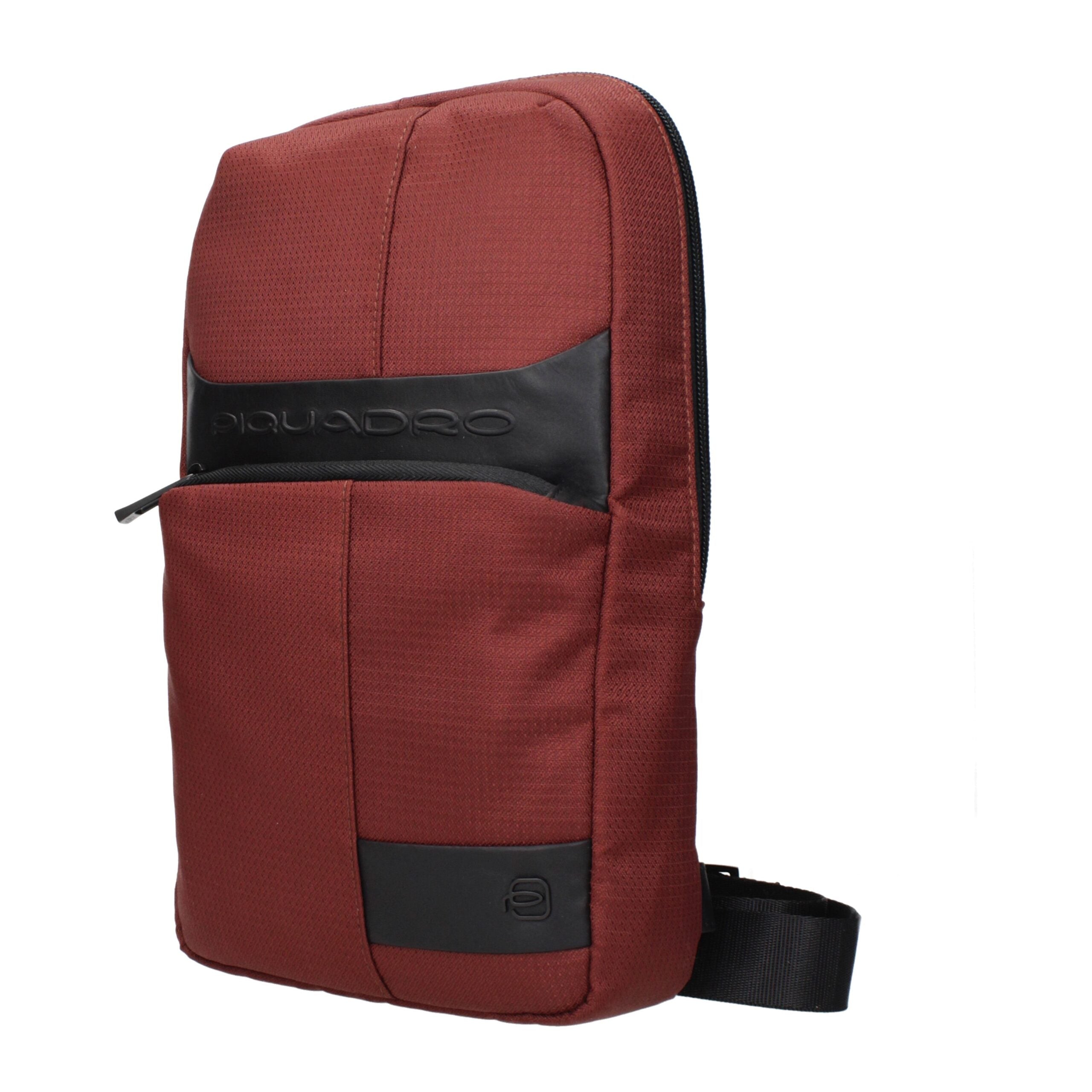 Red Synthetic Crossbody Bag with Adjustable Strap