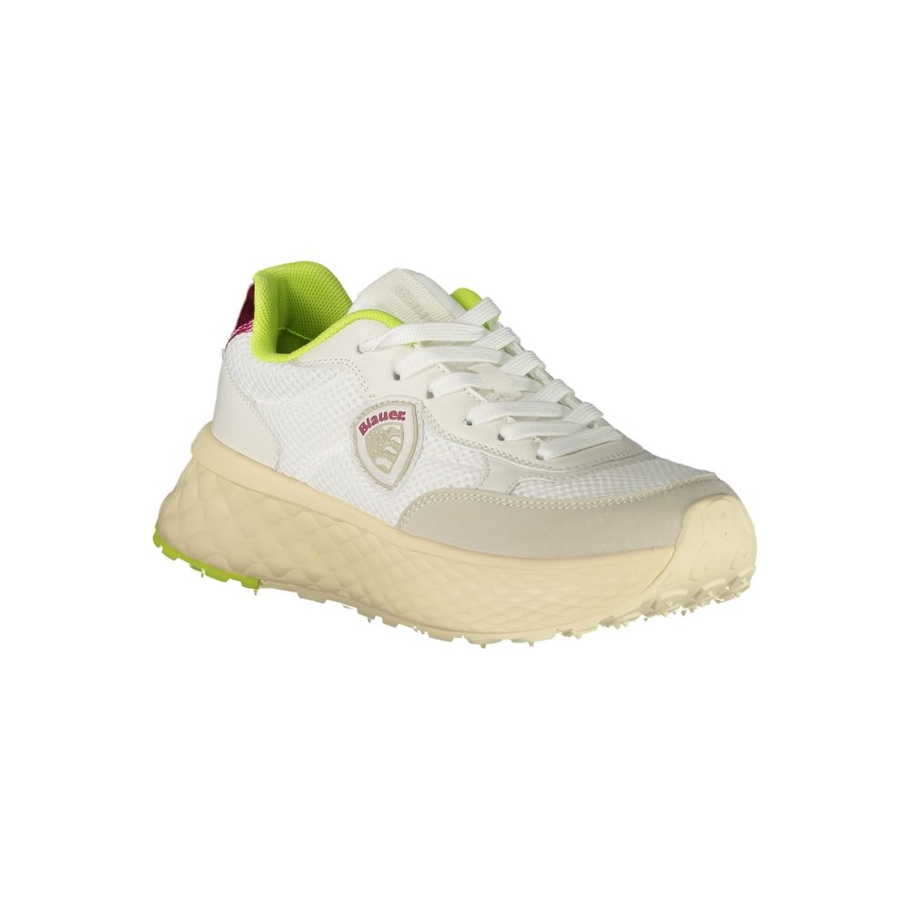 White Synthetic Women’s Sneaker with Contrasting Details