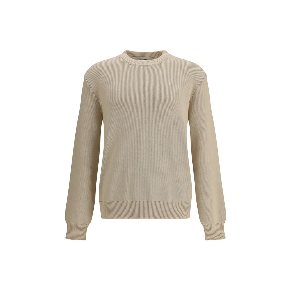 Beige Cotton Sweatshirt with Logo Detail