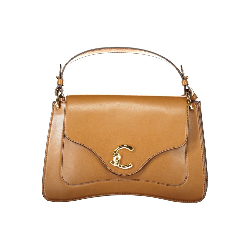 Brown Leather Handbag with Removable Handle by Coccinelle