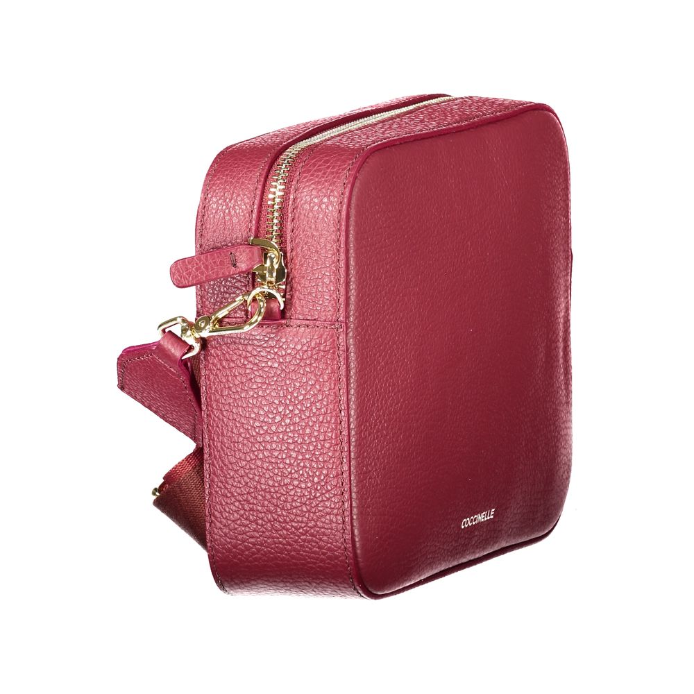 Red Leather Mini Tebe Bag with Adjustable Strap