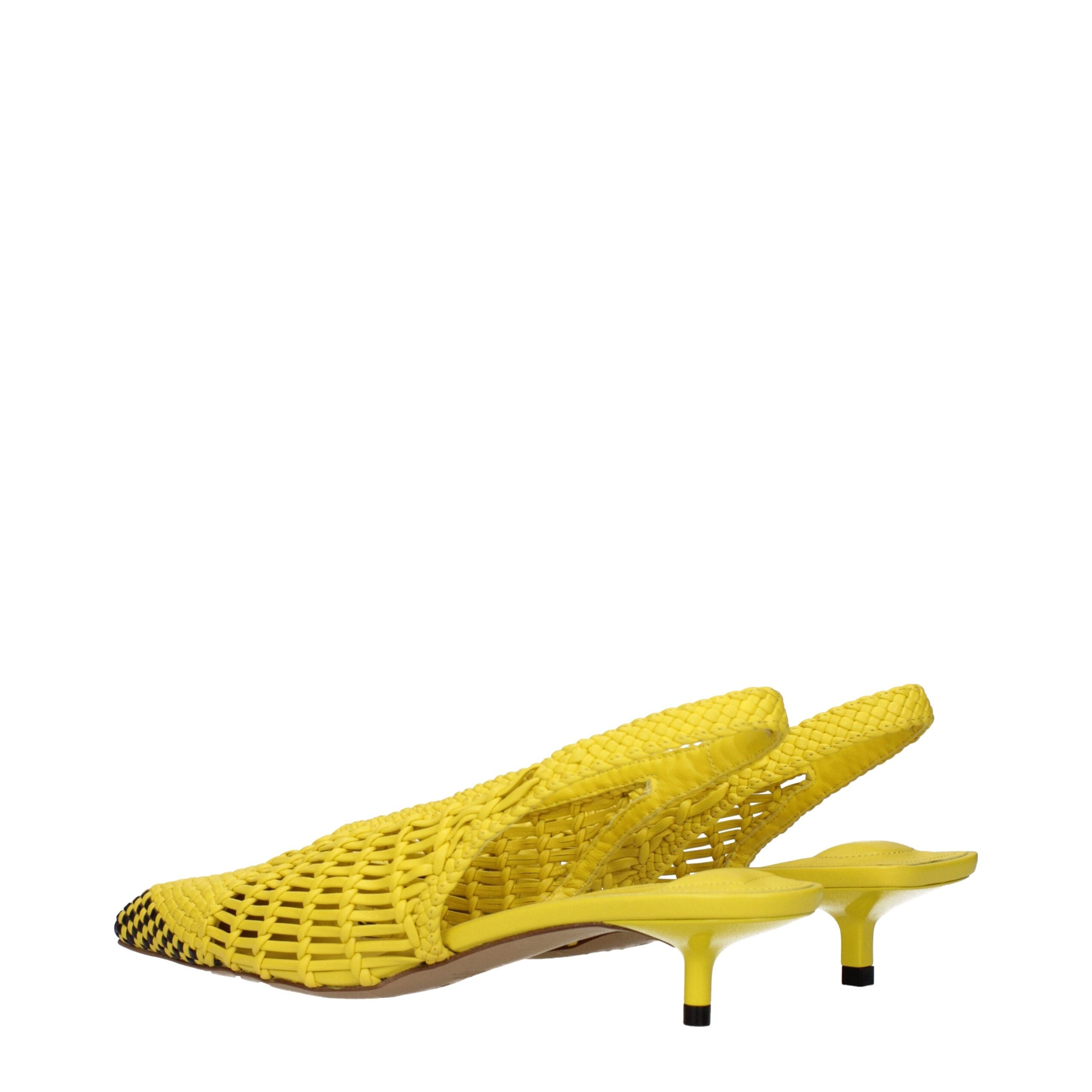 Jacquemus Gelbe Leder-Flachsandalen