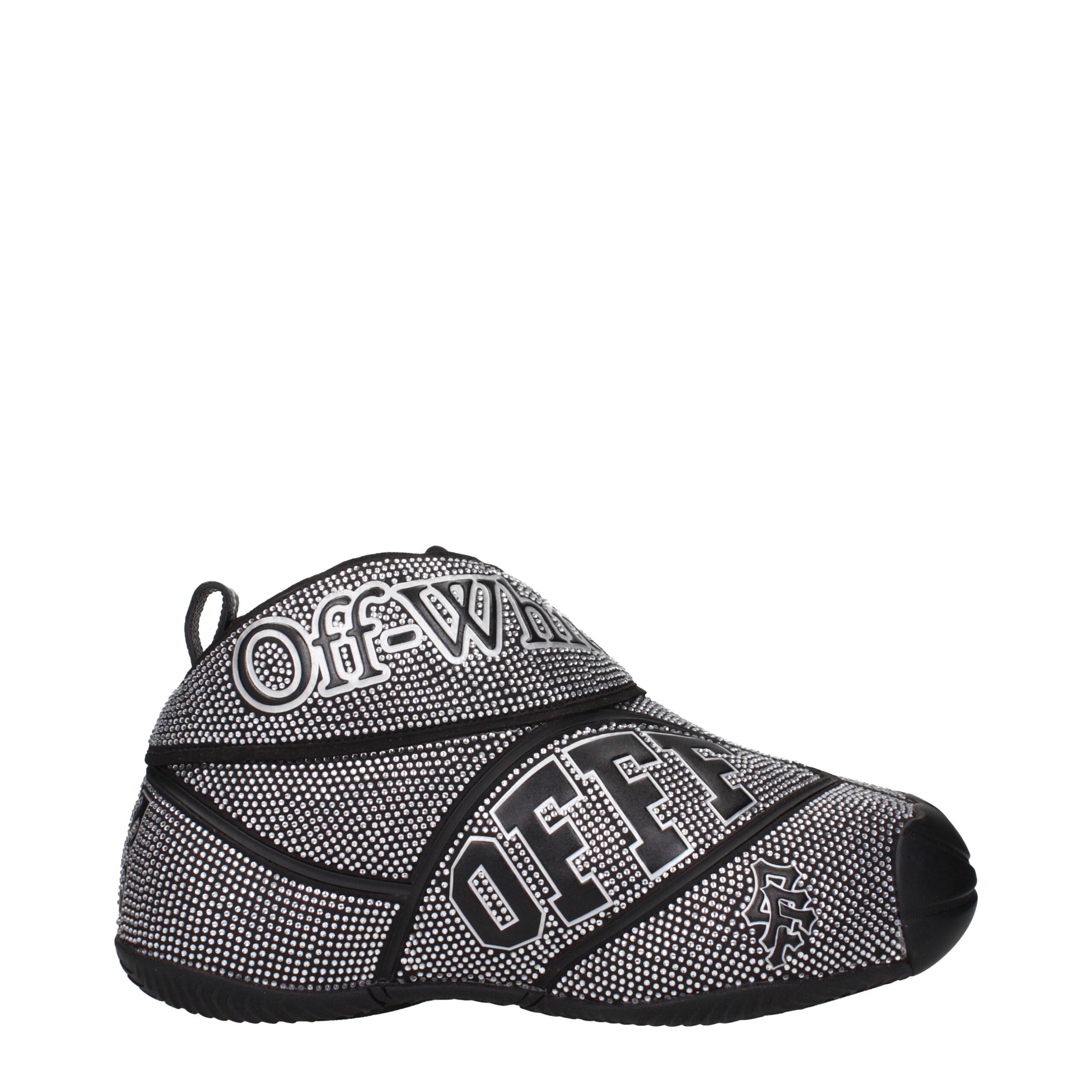Schwarze Leder-Sneaker mit Strass-Details