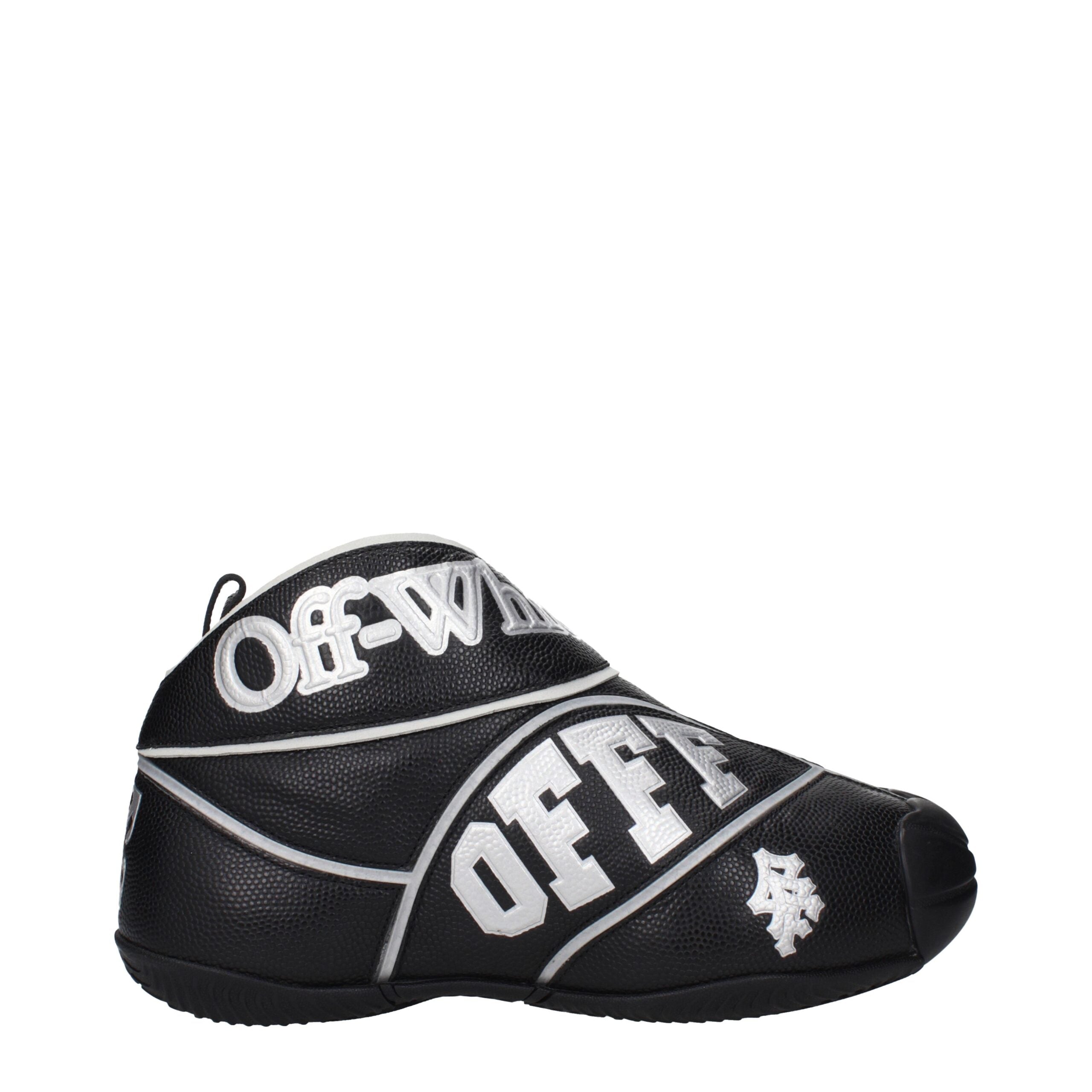 Schwarze High-Top-Sneaker aus Leder mit Logo von Off-White