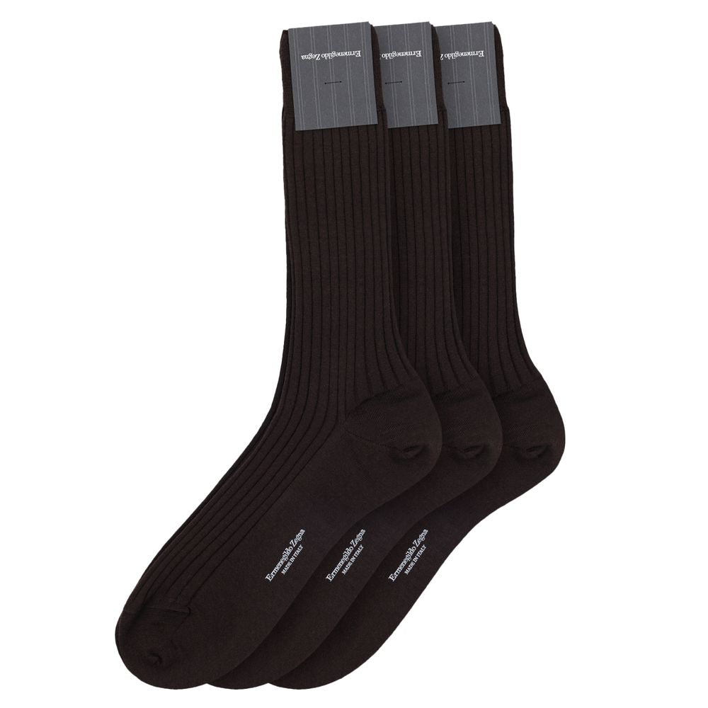 Braune Wollsocken 3er-Pack von Ermenegildo Zegna