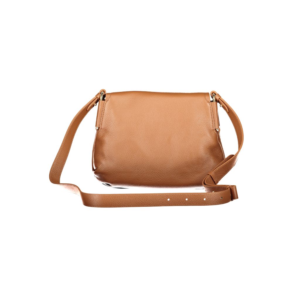 Marrone Leather Handbag with Magnetic Closure by Coccinelle