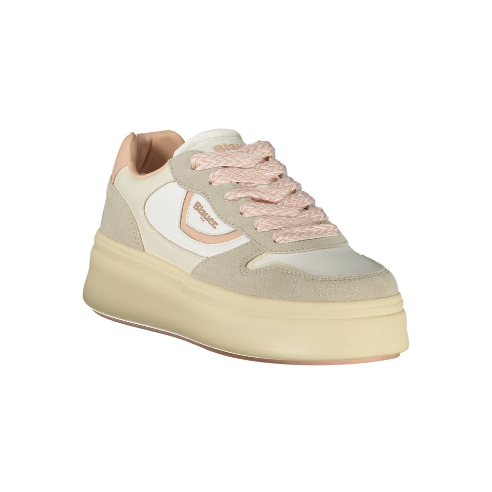 Weißer Damen-Sneaker aus Leder mit Wechselfußbett