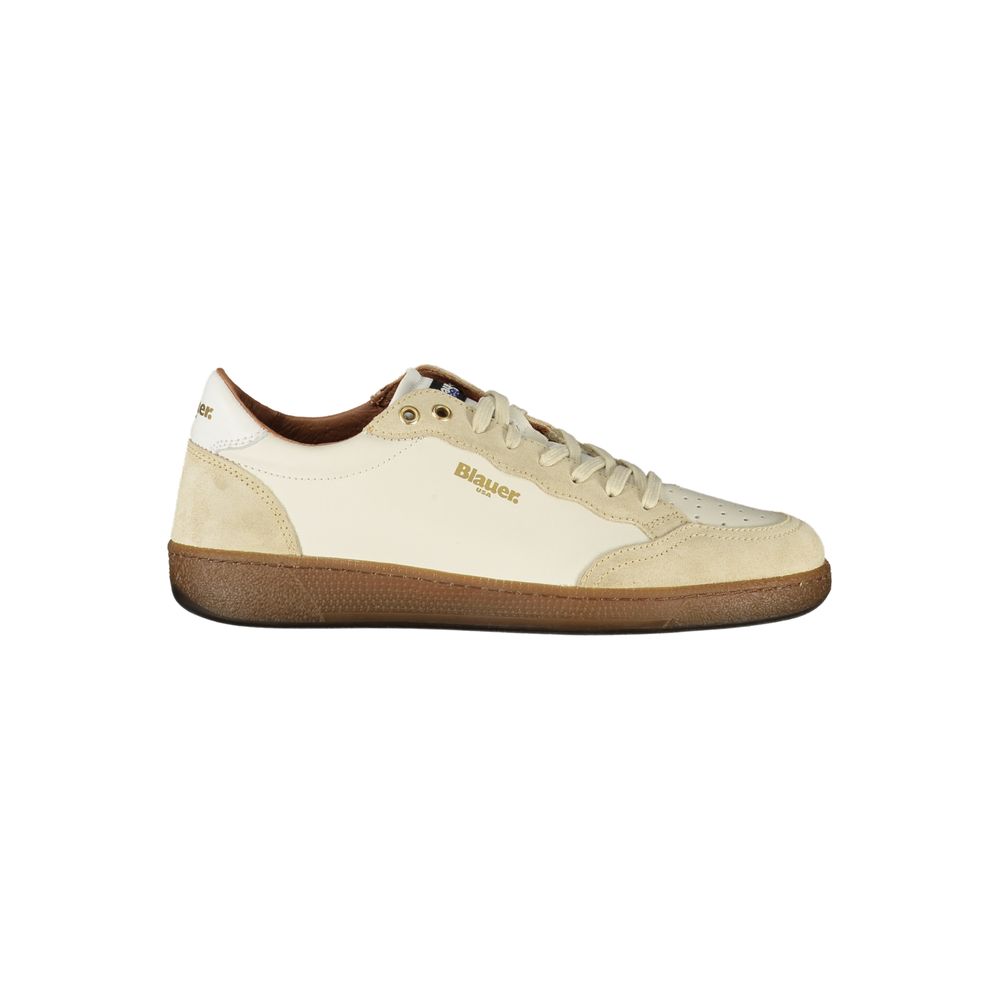 White Leather Sneakers with Contrast Details by BLAUER