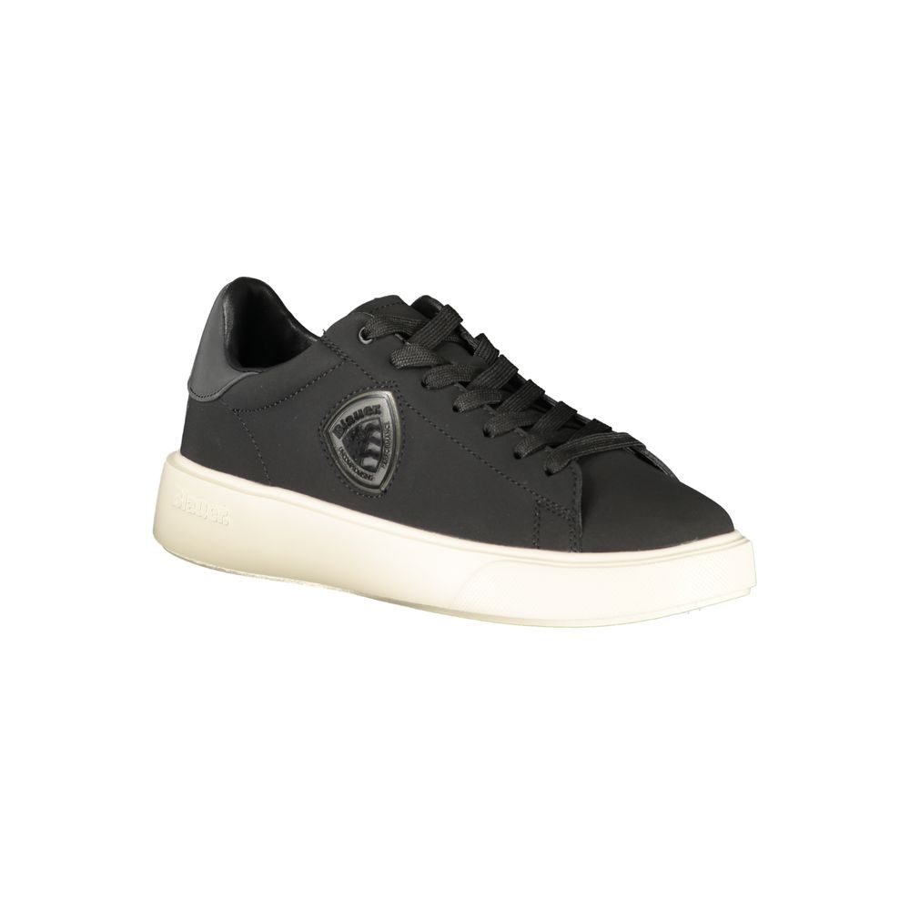 Nero Leather Men's Sneaker with Logo Detail