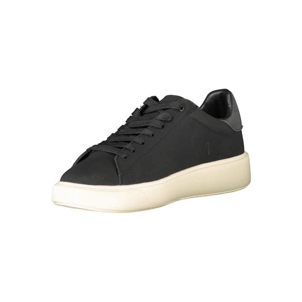 Nero Leather Men's Sneaker with Logo Detail