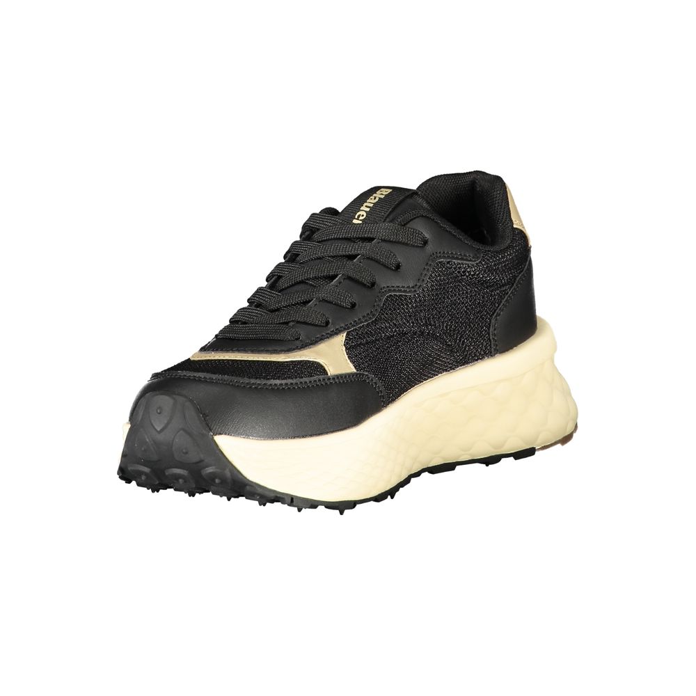 Schwarze Leder-Sneaker mit Gold-Detail von BLAUER