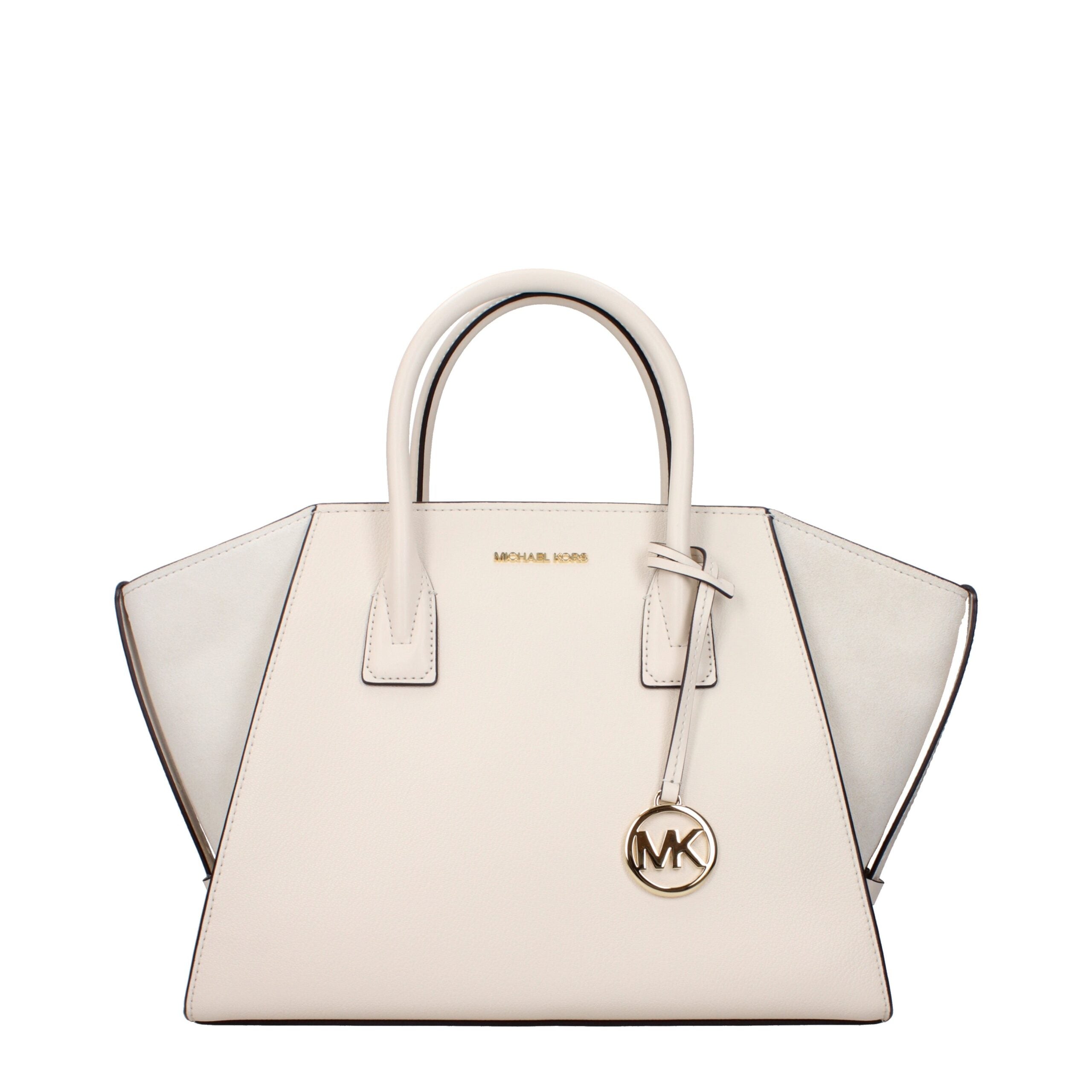Beige Leather Handbag with Adjustable Straps by Michael Kors