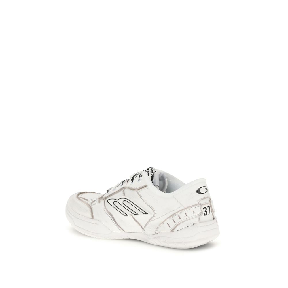 White Leather Athletic Sneakers Bos Taurus