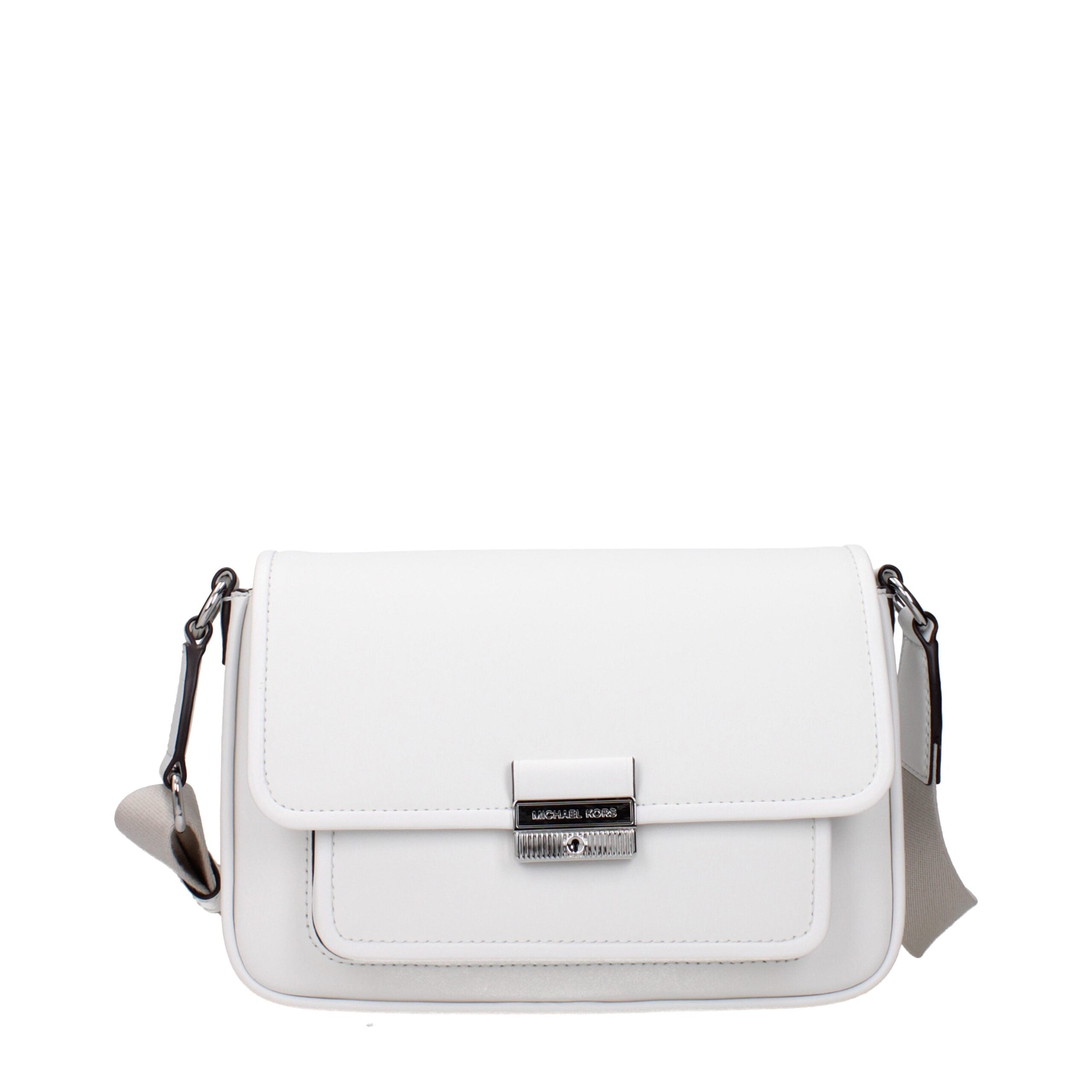 White Leather Crossbody Bag with Adjustable Strap
