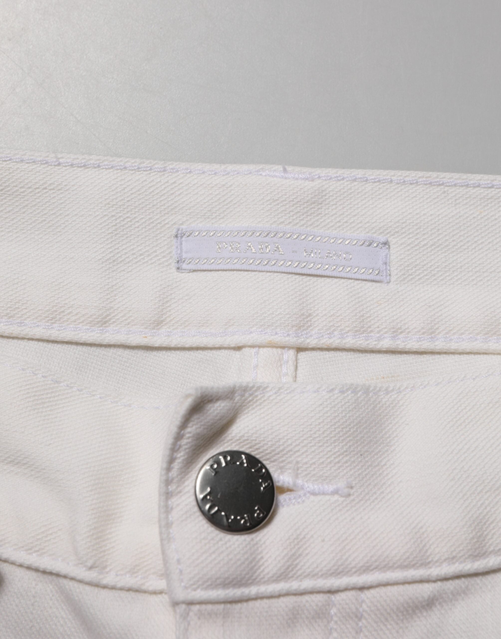 Weiße Skinny Jeans mit mittlerer Leibhöhe aus Denim
