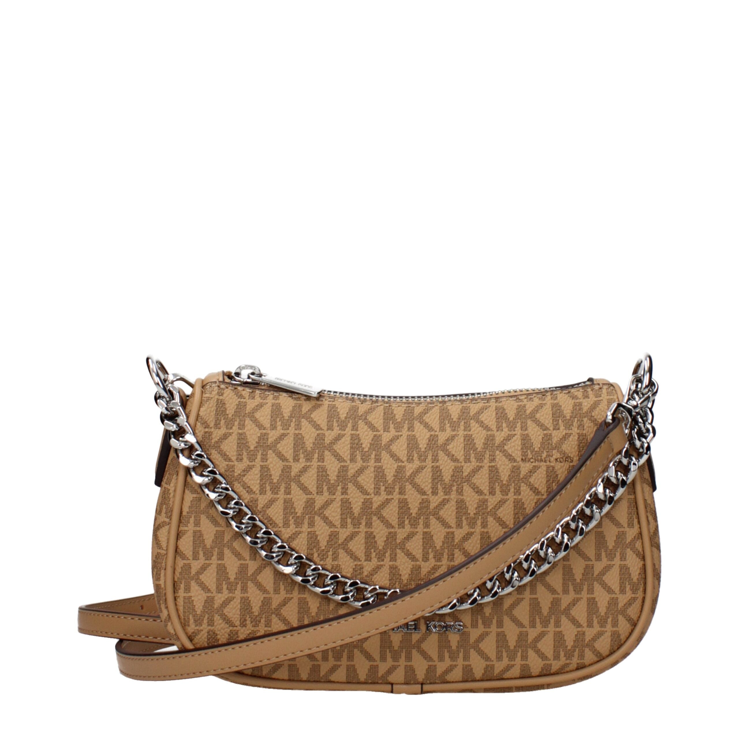Brown Synthetic Handbag with Adjustable Shoulder Strap
