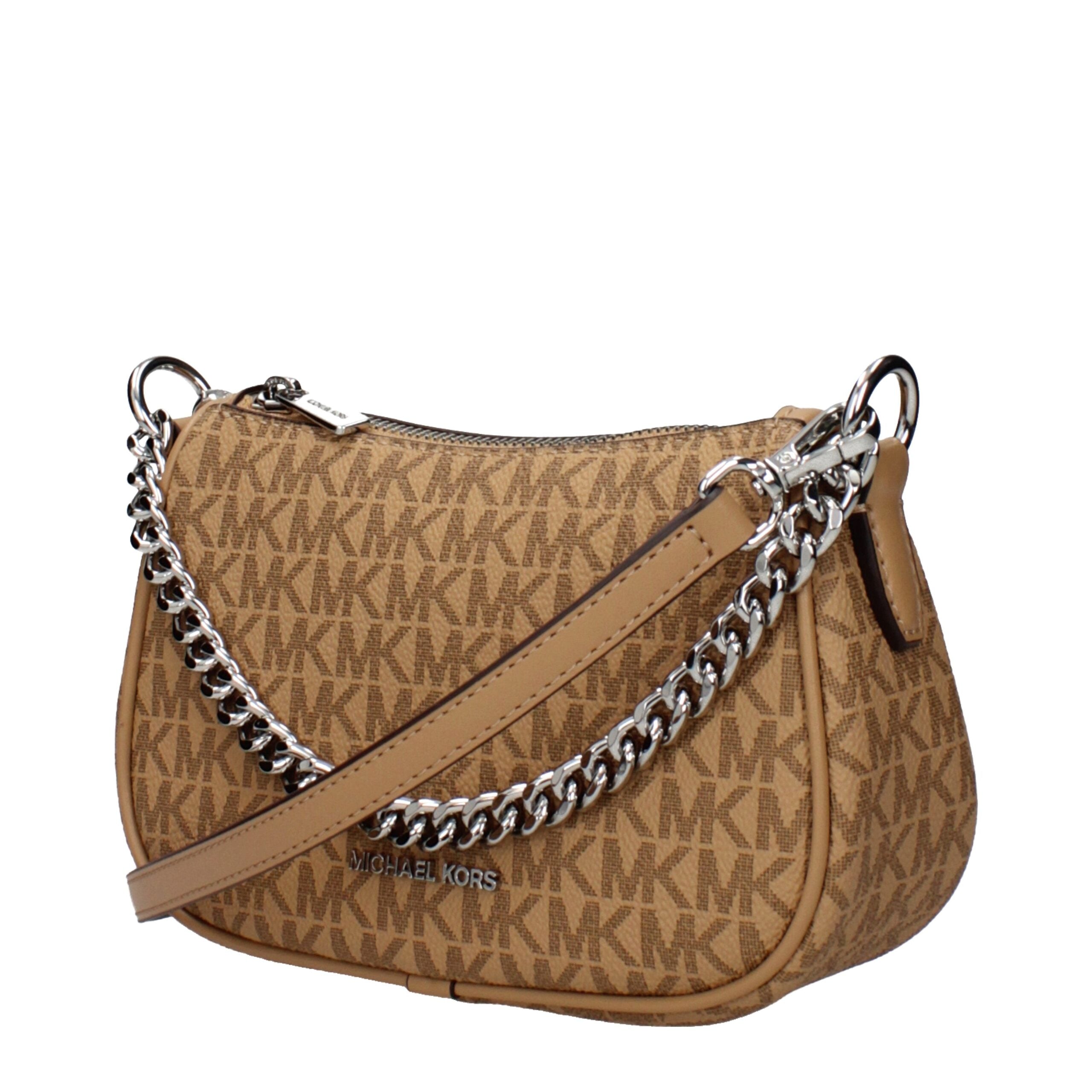 Brown Synthetic Handbag with Adjustable Shoulder Strap