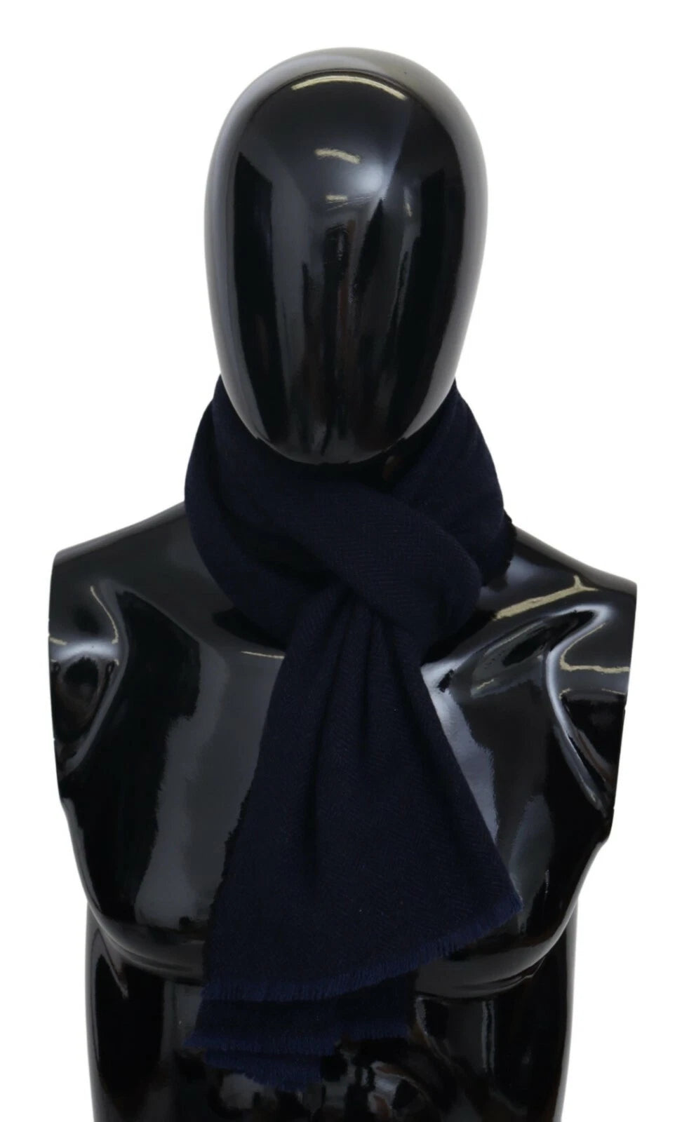 Dark Blue Wool Scarf with Fringes and Logo by Missoni