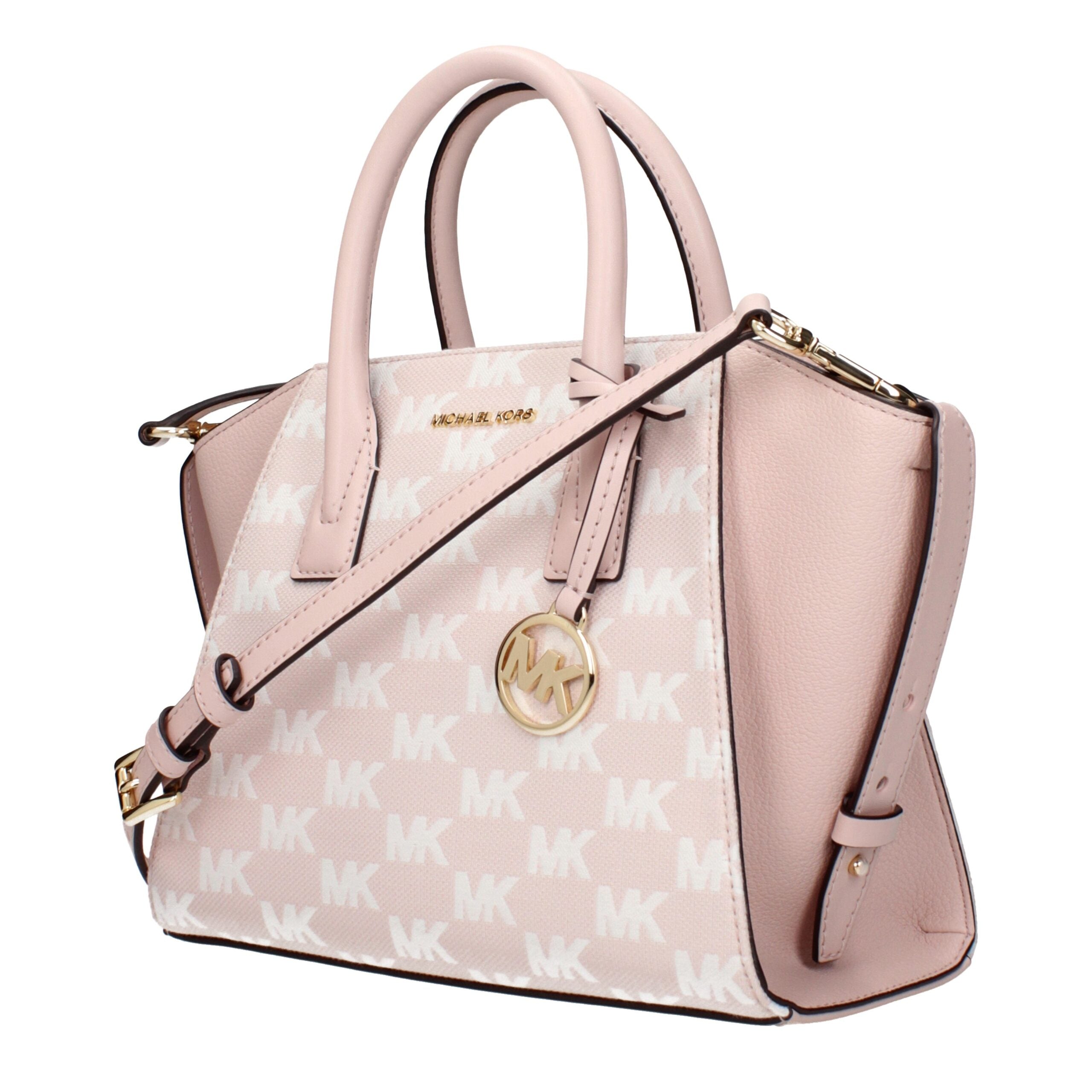 Pink Synthetic Handbag with Adjustable Shoulder Strap