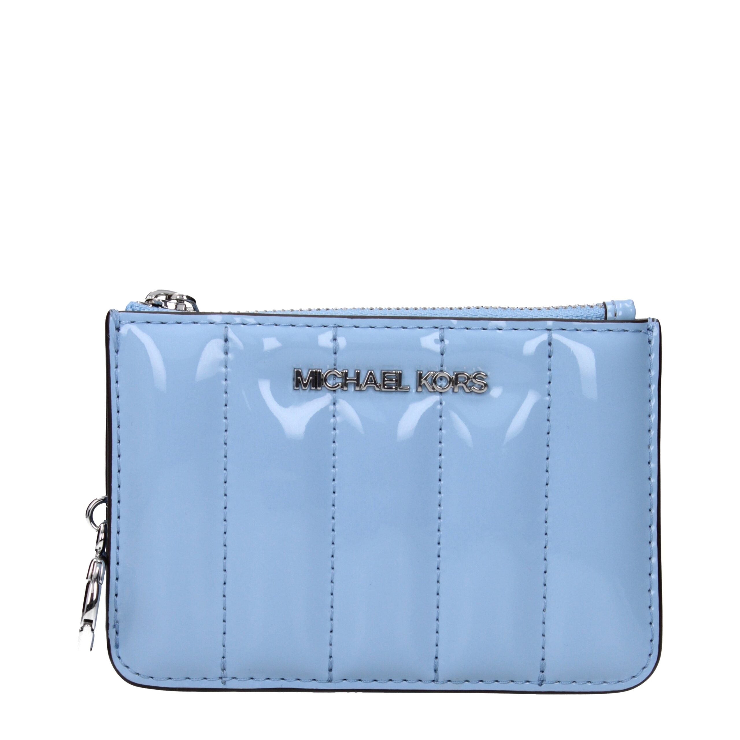Light Blue Leather Coin Purse with Logo by Michael Kors