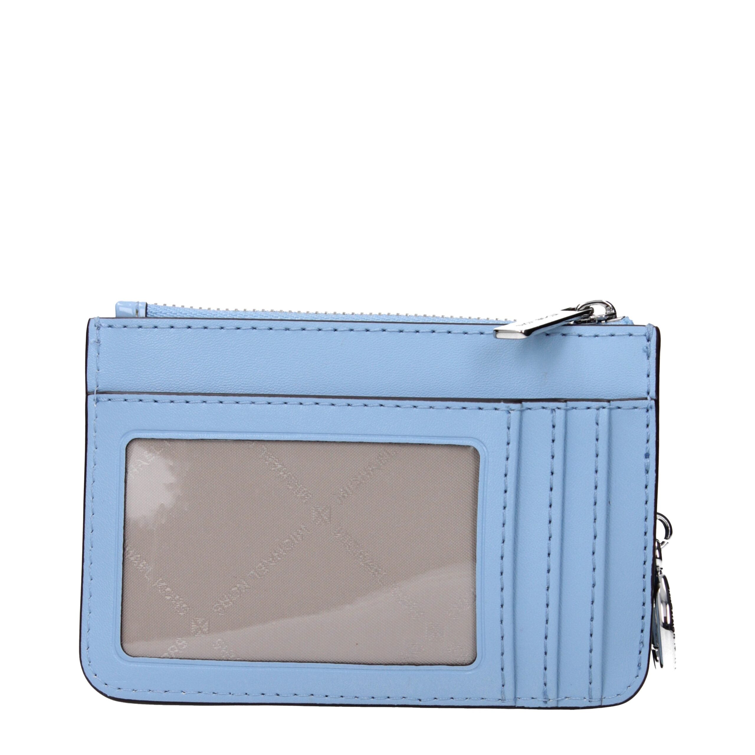 Light Blue Leather Coin Purse with Logo by Michael Kors