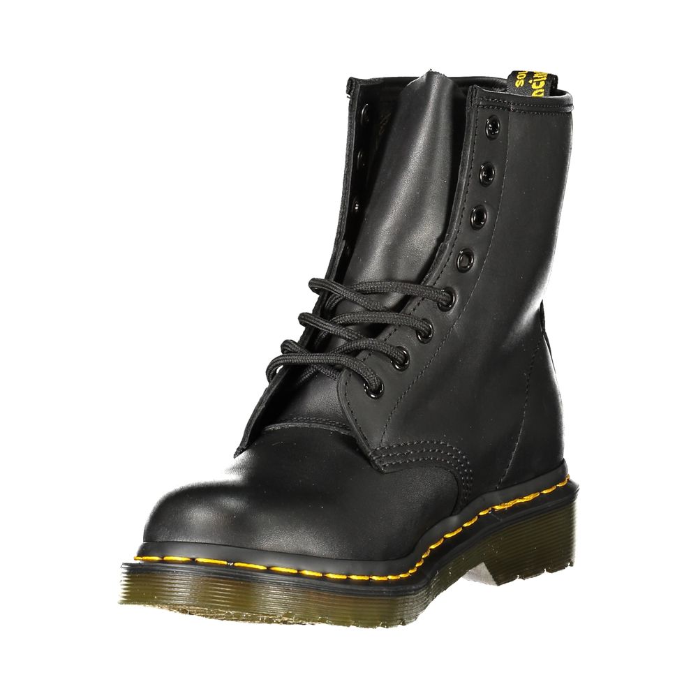 Black Leather Ankle Boot by DR.MARTENS with Iconic Lace-Up