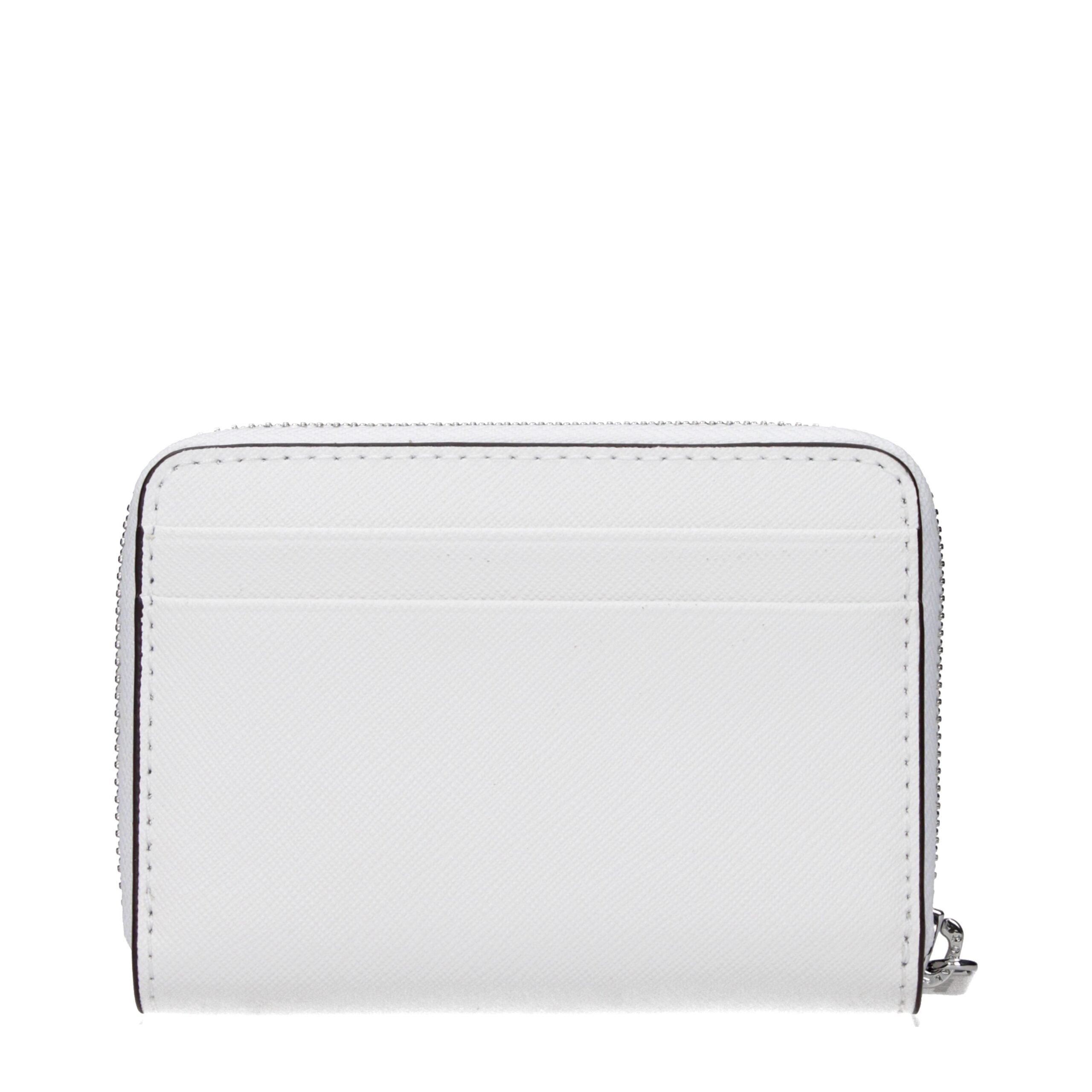 White Leather Cardholder with Front Logo by Michael Kors