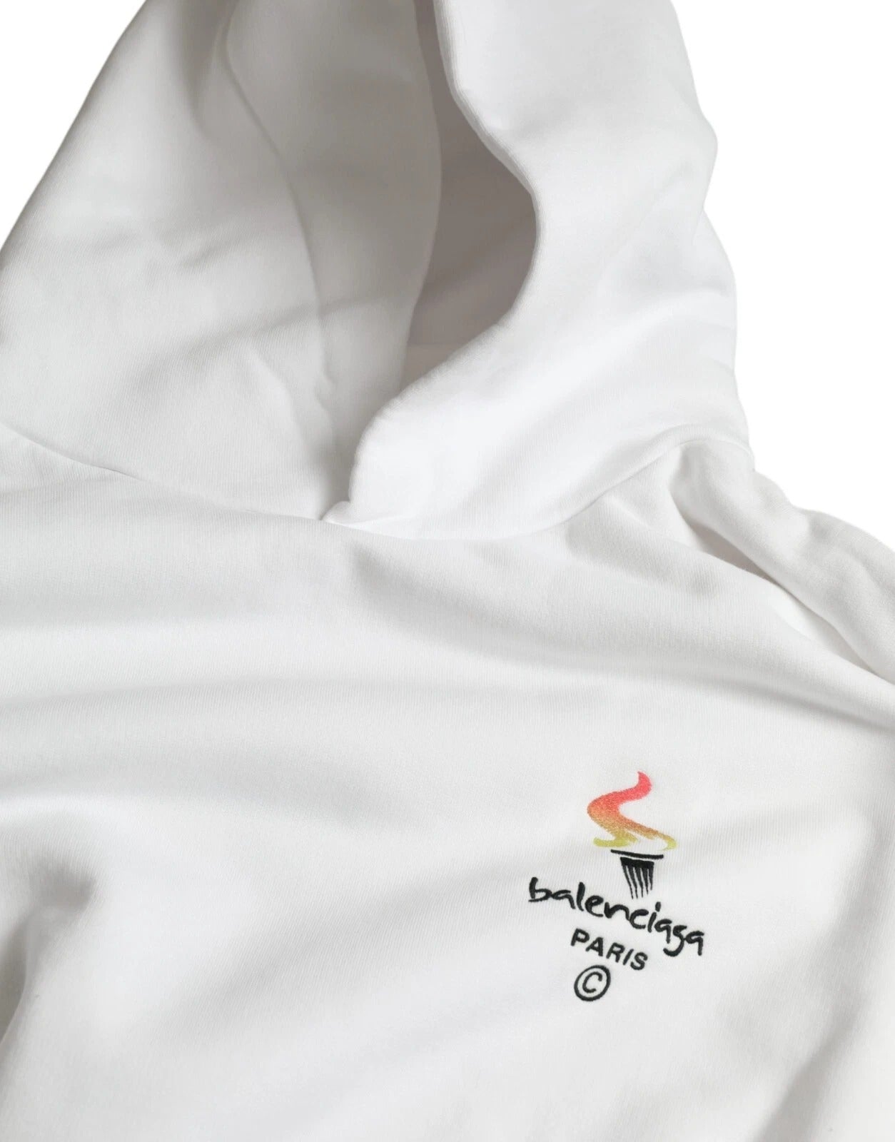 Pull oversize à capuche en coton blanc