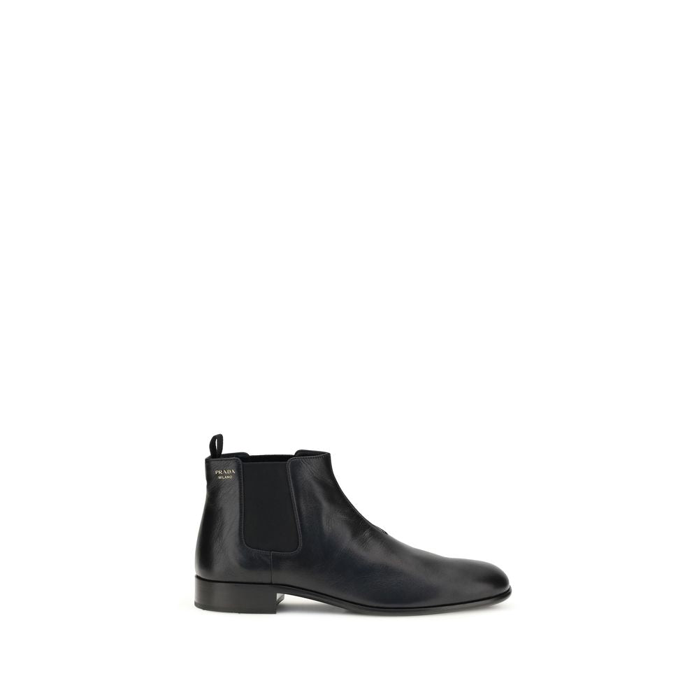 Schwarze Ankle Boots aus Ziegenleder