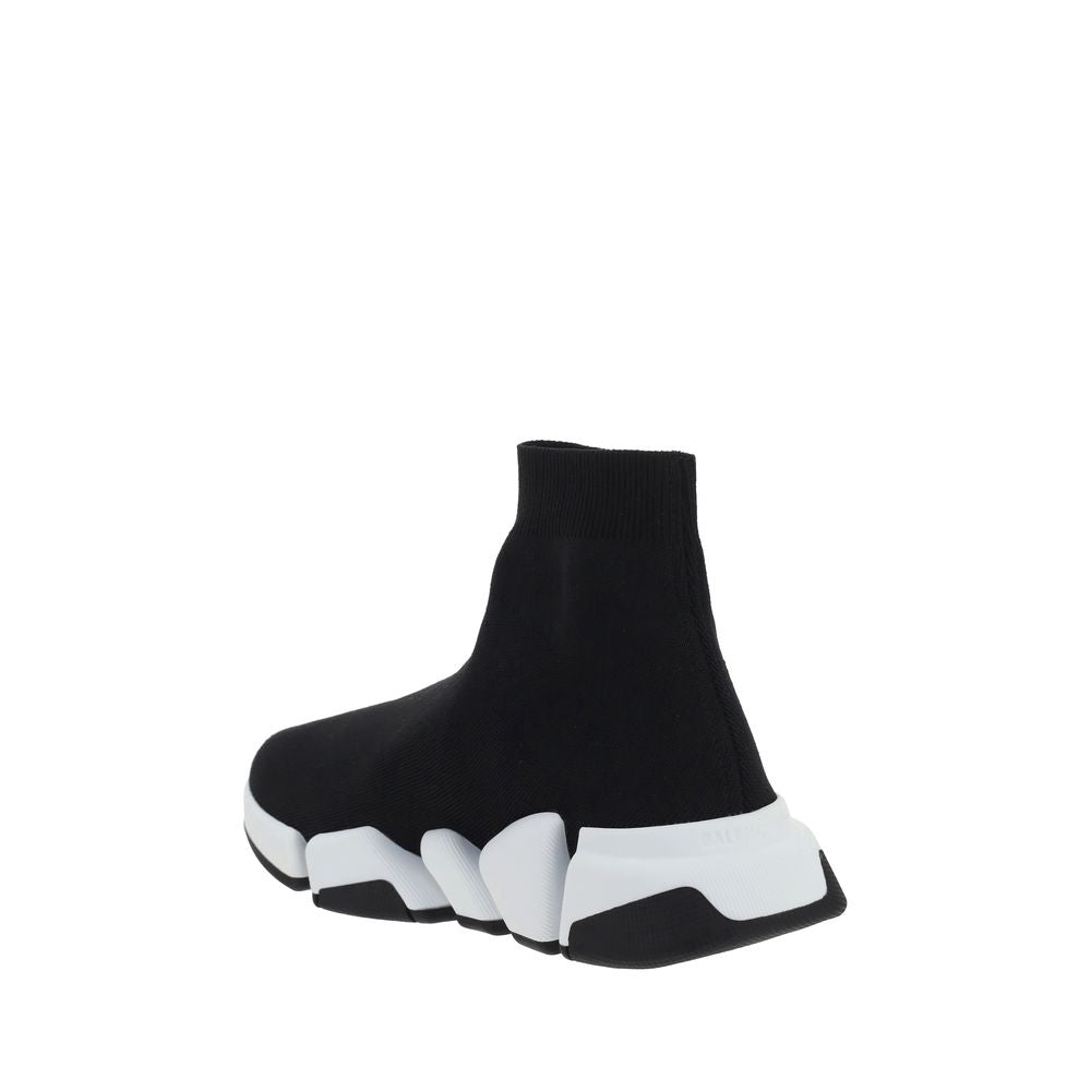 Schwarze synthetische Sportschuhe mit Logo-Detail