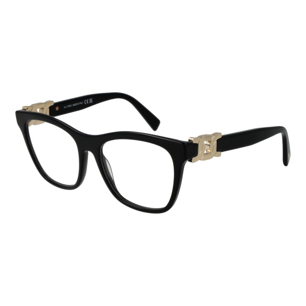 Black Synthetic Frame Glasses with Square Full-Rim Design