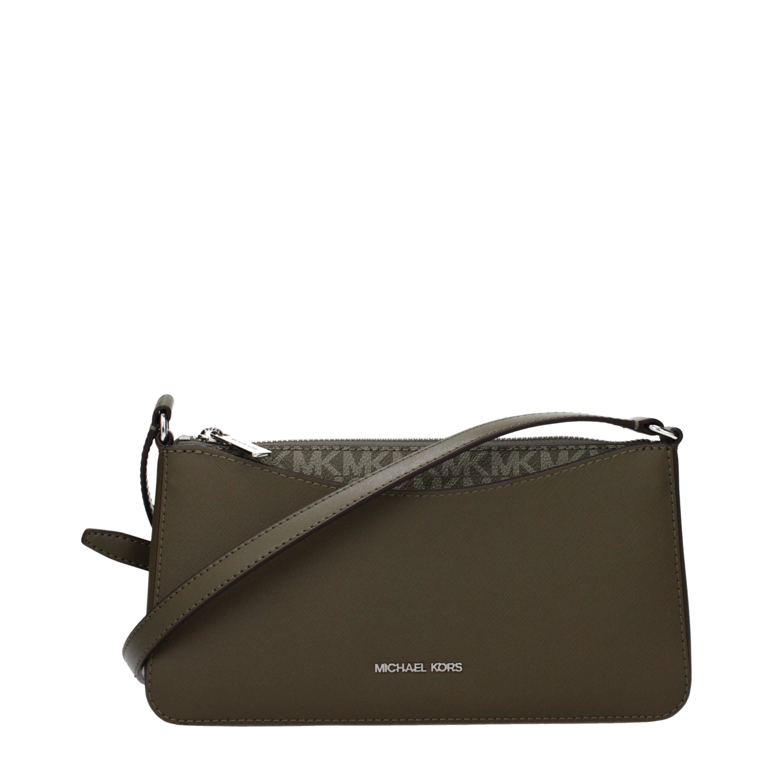 Green Synthetic Crossbody Bag with Logo by Michael Kors