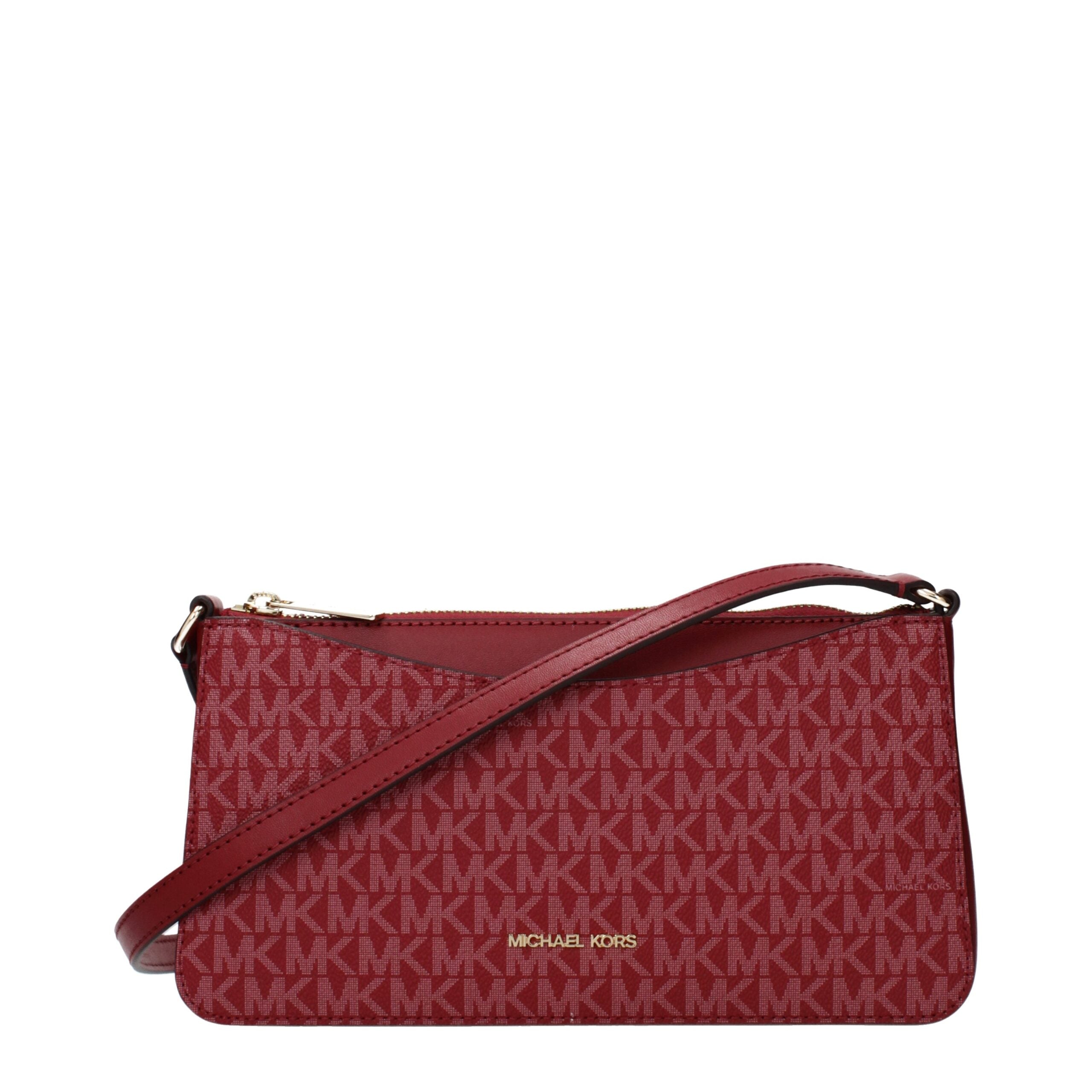 Red Synthetic Crossbody Bag with Logo by Michael Kors