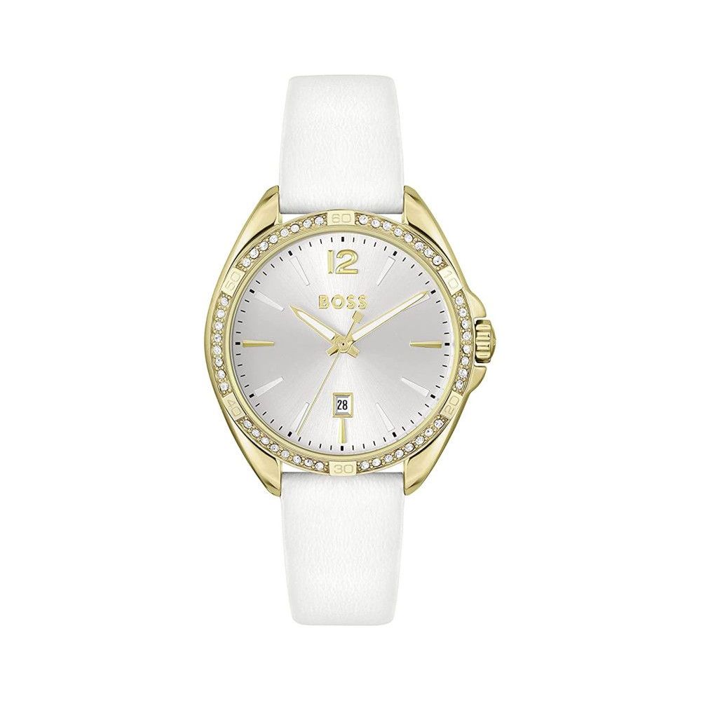 White Dress Watch with Date Function